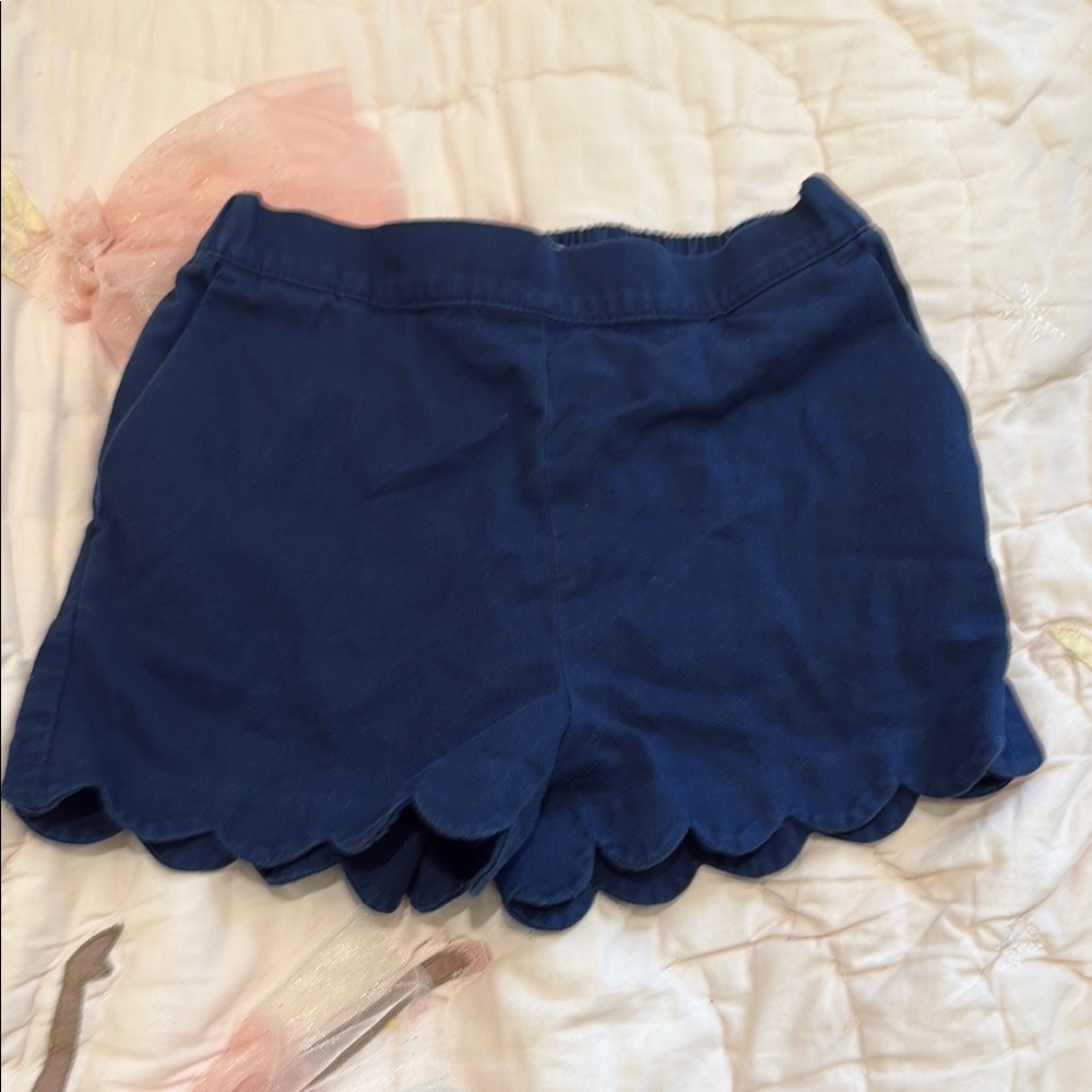 Crewcuts High Waist Scalloped Blue Shorts
